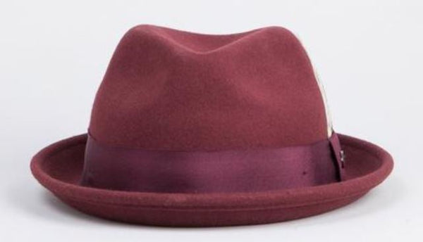 Bailey Cloyd in Oxblood Center Dent Wool Felt Trilby Hat - Image 4