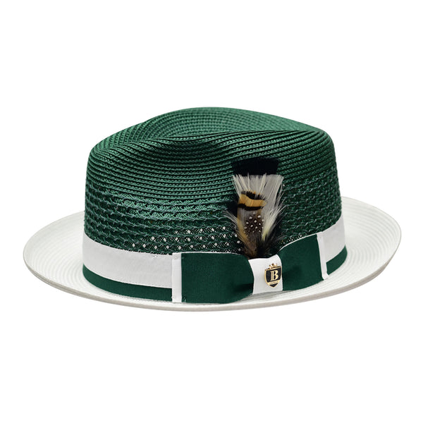 Bruno Capelo Belvedere 2-Tone Straw Fedora Hat Snap Brim - Image 5