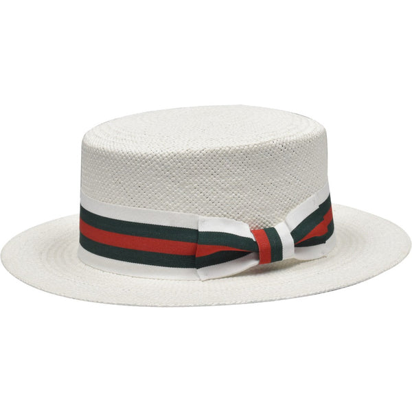 Bruno Capelo Boater Straw Flat Brim Skimmer - Image 2