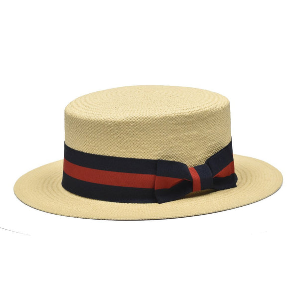 Bruno Capelo Boater Straw Flat Brim Skimmer - Image 3