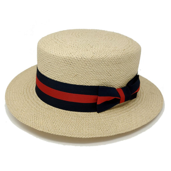 Bruno Capelo Boater Straw Flat Brim Skimmer - Image 4