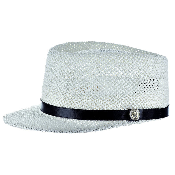 Bruno Capelo Legionnaire Leather (Straw) Straw w/ Leather Band Dress Cap - Image 3
