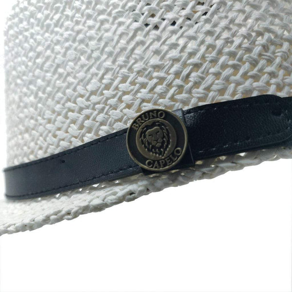 Bruno Capelo Legionnaire Leather (Straw) Straw w/ Leather Band Dress Cap - Image 4