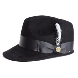 Bruno Capelo Legionnaire Luxe Pinch Front Wool Dress Cap