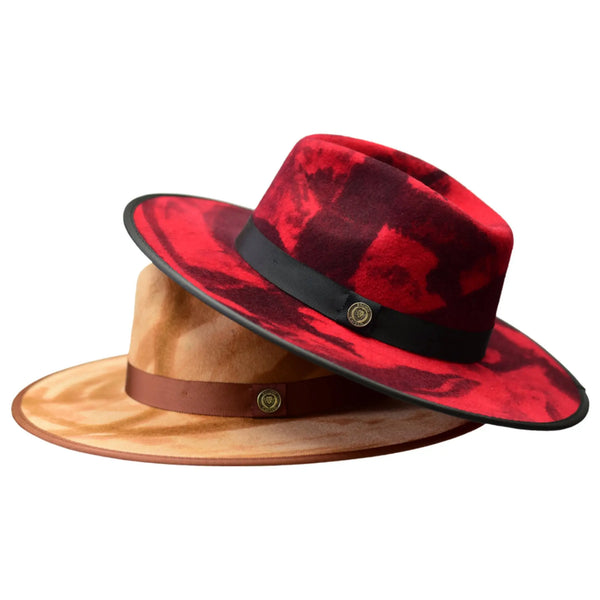 Bruno Capelo Macchiato Camo Wide Brim Wool Fedora - Image 2