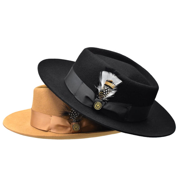 Bruno Capelo Phoenix Wide Brim Raw Edge Wool Fedora - Image 2
