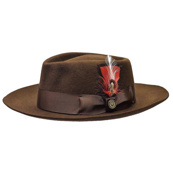 Bruno Capelo Phoenix Wide Brim Raw Edge Wool Fedora - Image 5