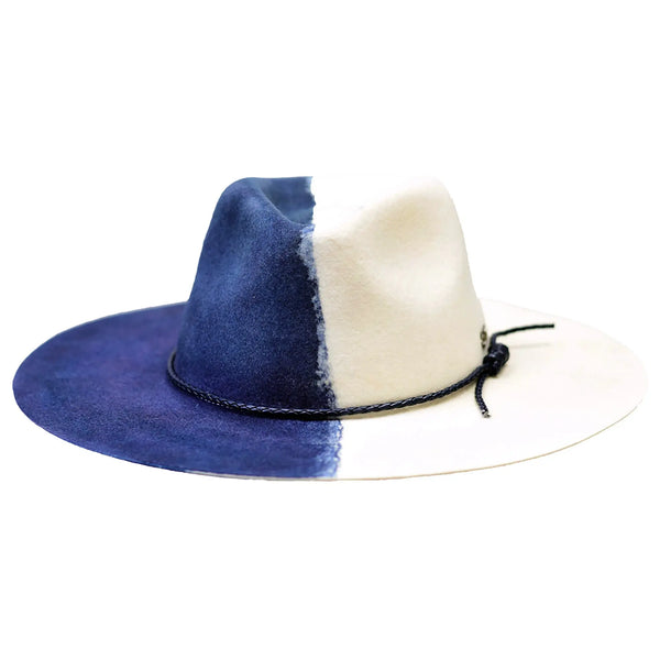 Bruno Capelo Yin Yang Flat Wide Brim Fedora Hat - Image 4