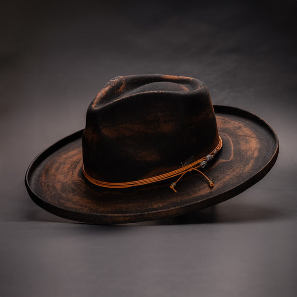 Avacreeks Brownstone Distressed Wide Brim Wool Fedora - Image 2