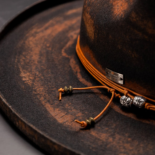 Avacreeks Brownstone Distressed Wide Brim Wool Fedora - Image 3