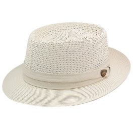 Dobbs Bishop Vented Milan Straw Pork Pie