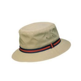 Dorfman Weather Man Water Repellent Poplin Bucket Hat