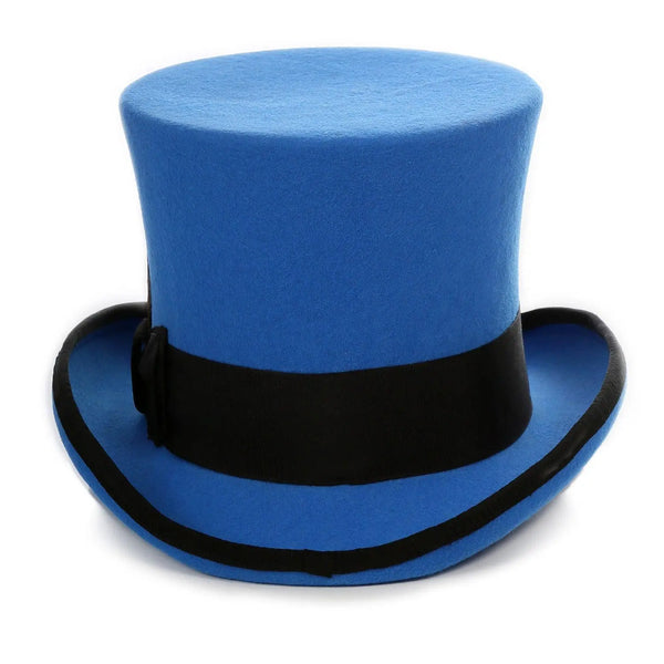 Ferrecci Premium Top Hat in Royal Blue & Black Wool Victorian Elegance - Image 3