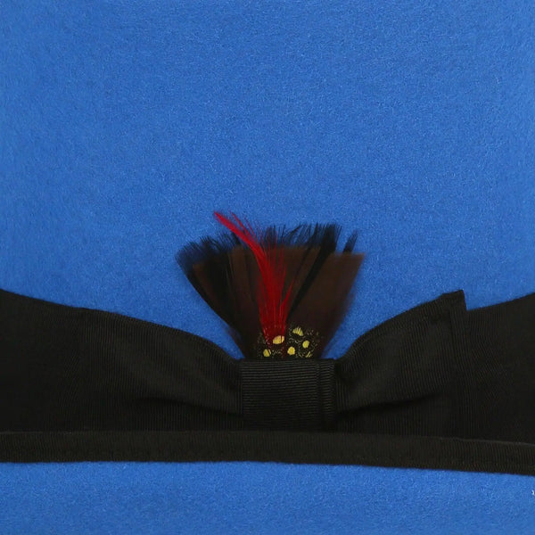 Ferrecci Premium Top Hat in Royal Blue & Black Wool Victorian Elegance - Image 4