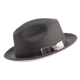 Montique Charleston White Bottom Polybraid Straw Fedora