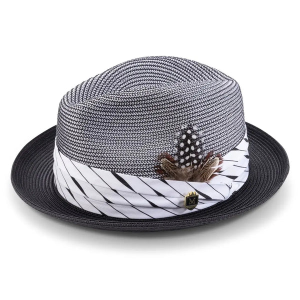 Montique Intrepid Two-Toned Polybraid Straw Trilby Hat Two-Toned Polybraid Straw Trilby Hat - Image 3