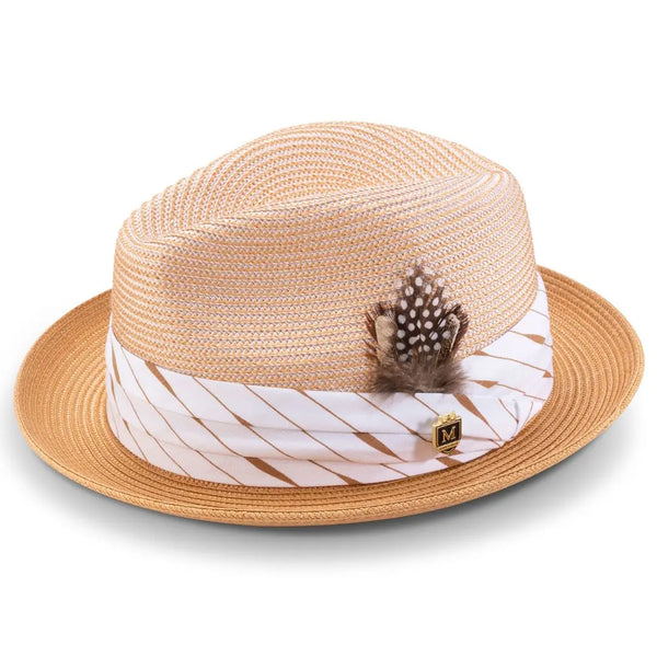 Montique Intrepid Two-Toned Polybraid Straw Trilby Hat Two-Toned Polybraid Straw Trilby Hat - Image 5