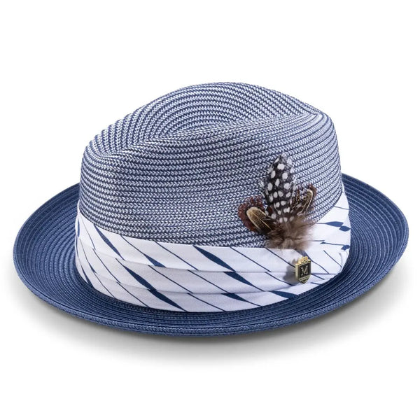 Montique Intrepid Two-Toned Polybraid Straw Trilby Hat Two-Toned Polybraid Straw Trilby Hat - Image 4