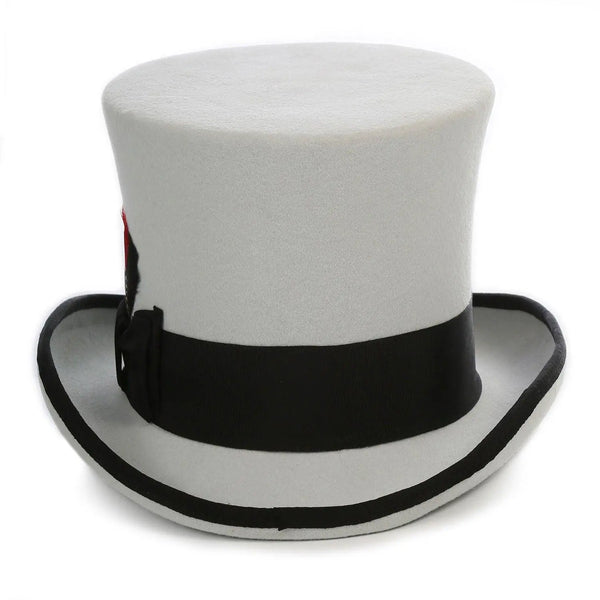 Ferrecci Premium Top Hat in Grey & Black Wool Victorian Elegance - Image 3