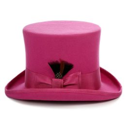 Ferrecci Premium Top Hat in Fuchsia Wool Victorian Elegance