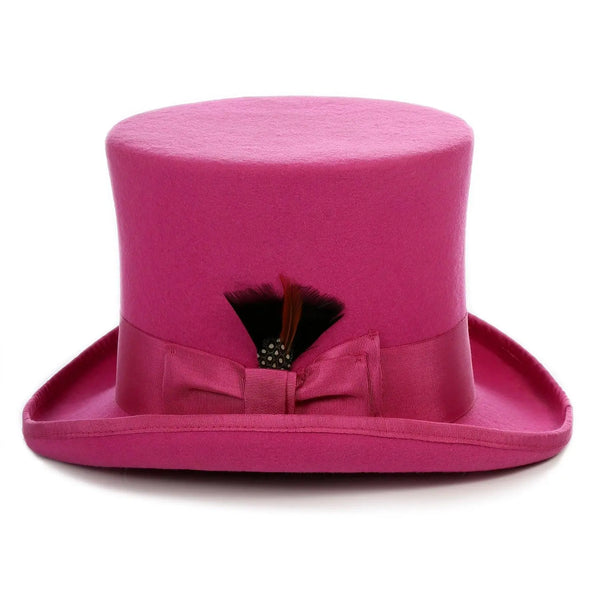 Ferrecci Premium Top Hat in Fuchsia Wool Victorian Elegance
