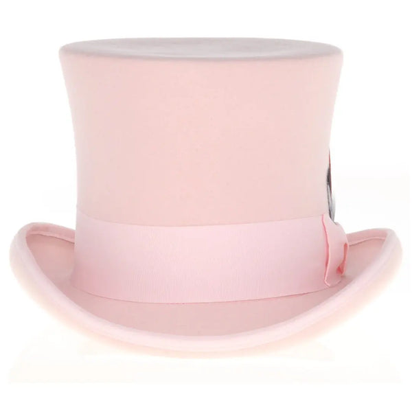 Ferrecci Premium Top Hat in Pink Wool Victorian Elegance - Image 3