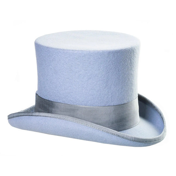Ferrecci Premium Top Hat in Sky Blue Wool Victorian Elegance - Image 2
