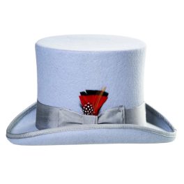 Ferrecci Premium Top Hat in Sky Blue Wool Victorian Elegance