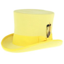 Ferrecci Premium Top Hat in Yellow Wool Victorian Elegance