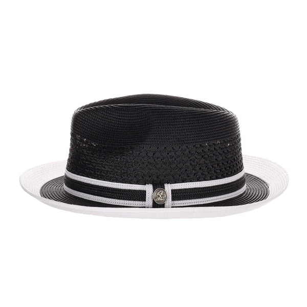 Steven Land Adrian Vented Pinch Front Polybraid Straw Fedora - Image 2
