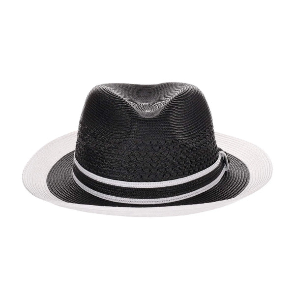 Steven Land Adrian Vented Pinch Front Polybraid Straw Fedora - Image 3