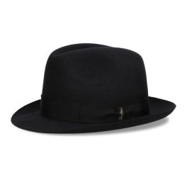 Borsalino Damiano in Black Marengo Felt Fedora Made in Italy