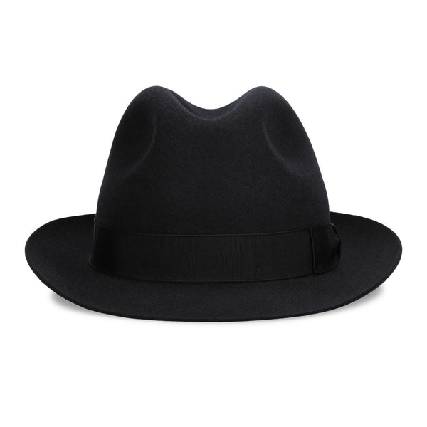 Borsalino Damiano in Black Marengo Felt Fedora Made in Italy - Image 3