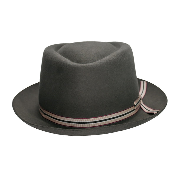 Fernandez y Roche Irving in Grey Fur Felt Fedora Made in Spain - Image 2