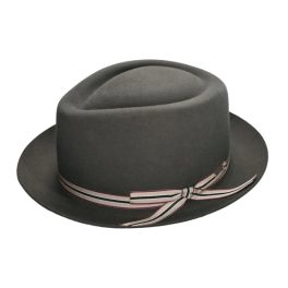 Fernandez y Roche Irving in Grey Fur Felt Fedora Made in Spain