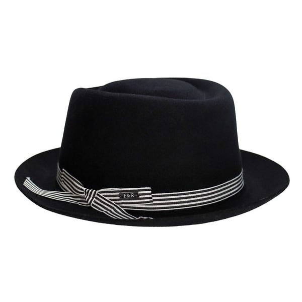 Fernandez y Roche Irving in Black Fur Felt Fedora Made in Spain - Image 2